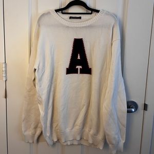 Brandy Melville Letter A Crewneck Knit Sweater
